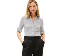 Tommy Hilfiger 1985 Slim Pique BTN Down LS WW0WW43528 Camicia L/S, Bianco (Ecru/Dark Night Navy Ithaca), L, Bianco (Ecru/Dark Night Navy Itaca), L