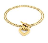 Tommy Hilfiger Jewelry Bracciale a Doppia Catena da Donna in Oro Giallo con un Charm a Forma di Cuore - 2780970