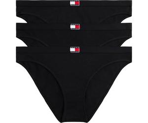 Tommy Hilfiger 3 Pack Bikini (Ext.Sizes) Uw0uw06141 Breve, Yellow (Black/Black/Black), M Donna