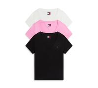 Tommy Hilfiger 3-pack V-neck Tee Black/ecru/pink Daisy Taglia: S | Maglie Sportivi Outlet | Donna | Nero