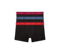 Tommy Hilfiger - Signature - Confezione da 3 boxer aderenti in cotone neri con fascia in vita rossa/blu-Nero 46
