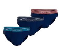 Tommy Hilfiger 3P WB Brief, Mutande Bambino Uomo, CER Aqua/Deep Indigo/Dockside Red,