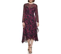 Tommy Hilfiger A2fg4rt1-1ie-10 Vestito, Wineberry Multi, 46 Donna