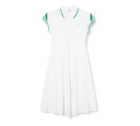 Tommy Hilfiger Abito a Polo Donna Lunghezza al Ginocchio, Bianco (Th Optic White), L