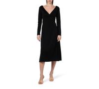 Tommy Hilfiger Abito a Portafoglio Donna con Scollo a V, Nero (Black), S
