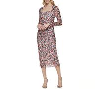 Tommy Hilfiger Abito da donna a maniche lunghe con scollo a barchetta, Pergamena Multi, 38