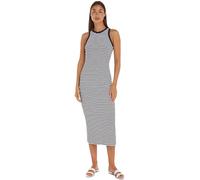 Tommy Hilfiger Abito Donna Maxi Dress Maniche Corte, Multicolore (Mini Stp Desert Sky/ White), M