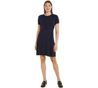 Tommy Hilfiger Abito Donna Midi Dress Maniche Corte, Blu (Desert Sky), XS