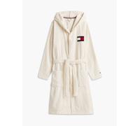 Tommy Hilfiger Accappatoio con cappuccio in spugna con bandiera storica di Tommy Hilfiger medium crema