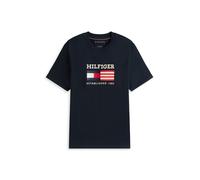 Tommy Hilfiger - Americana - T-shirt blu navy con logo a bandiera 50