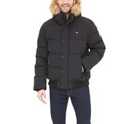 Tommy Hilfiger Arctic Cloth - Bomber trapuntato da uomo, a collo alto, nero, X-Large