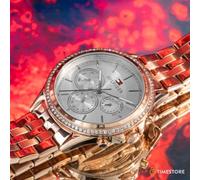 Tommy Hilfiger Orologio analogico multifunzione al quarzo da donna con cinturino in acciaio inossidabile color oro rosa - 1781978