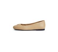Tommy Hilfiger TH Plate Leather Ballerina Fw0fw09374, Donna, Beige (Desert), 39 EU