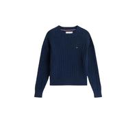 Tommy Hilfiger Bambina Pullover Cable Sweater Maglia a Trecce, Blu (Dark Blue), 16 Anni