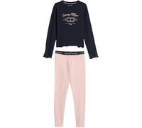 Tommy Hilfiger Bambina Set Pigiama Legging Set Maniche Lunghe, Multicolore (Soft Rose/Desert Sky), 14-16 Anni