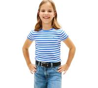 Tommy Hilfiger Bambina T-Shirt Maniche Corte Essential Rib Slim Fit, Blu (Empire Blue Stripes), 3 Anni