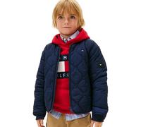 Tommy Hilfiger Bambini Unisex Giacca Trapuntata Quilted Lightweight con Etichetta con Logo, Blu (Dark Night Navy), 14 Anni