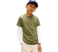 Tommy Hilfiger Bambini Unisex T-Shirt Maniche Corte Mini in Cotone, Verde (Battle Green), 7 Anni