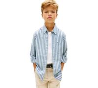 Tommy Hilfiger Bambino Camicia Flex Ithaca Multistripe Elasticizzata, Blu (Dark Night Navy), 10 Anni