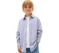 Tommy Hilfiger Bambino Camicia Stripe Shirt Regular Fit, Blu (Majesty Blue), 10 Anni