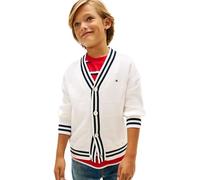 Tommy Hilfiger Bambino Giacca in Maglia Cardigan V-Neck Calda, Bianco (Ivory Silk), 4 Anni