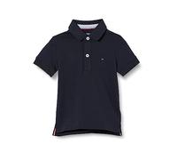 Tommy Hilfiger Bambino Maglietta Polo Maniche Corte in Cotone Bio, Blu (Sky Captain), 18 Mesi
