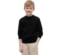 Tommy Hilfiger Maglione in Cotone da Ragazzo Kb0Kb09753 Pullover Maglione, Nero (Nero), 10 Anni