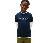 Tommy Hilfiger Bambino T-Shirt Maniche Corte Monotype Print Graphic con Scollo Rotondo, Blu (Dark Night Navy), 92