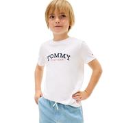Tommy Hilfiger Bambino T-Shirt Maniche Monogram Graphic in Cotone, Bianco (White), 8 Anni