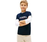 Tommy Hilfiger Bambino T-Shirt Maniche Monogram Graphic in Cotone, Blu (Dark Night Navy), 8 Anni