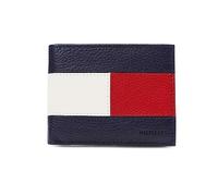 Tommy Hilfiger Bifold RFID Singolo Accessori da Viaggio-Portafoglio bi-Fold, Blu/Bianco/Rosso, Taglia Unica Uomo