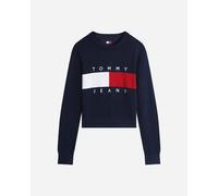 Tommy Jeans - Maglione con logo a bandiera intarsia - - Knitwear - Donna - Blu - S