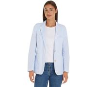 Tommy Hilfiger Blazer Donna Striped Poplin Regular Elegante, Blu (Ithaka Stp/ Breezy Blue), 34