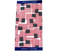 Tommy Hilfiger Blu Navy, Elettrico, Bianco, Rosso USA Bandiera Cotone Telo Mare