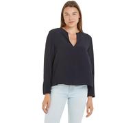 Tommy Hilfiger Blusa Donna Crepe Blouse Scollo a V, Blu (Desert Sky), 38