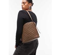 Tommy Hilfiger - Borsa a secchiello da spalla marrone intrecciata One Size