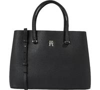 Tommy Hilfiger Borsa Donna Emblem Satchel con Tasche Interne, Multicolore (Black), Onesize