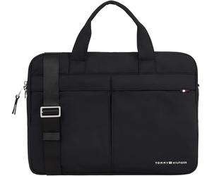 Tommy Hilfiger Borsa Laptop Uomo Signature Computer Bag Impermeabile, Nero (Black), Taglia unica