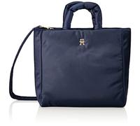 Tommy Hilfiger Borsa Tote Bag Donna TH Flow Tote Solid con Zip, Blu (Space Blue), Taglia Unica
