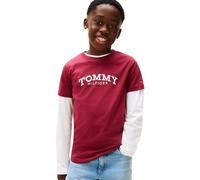 Tommy Hilfiger Boys MONOTYPE Print Graphic T-Shirt KB0KB10051 Purple (Rich Cherry) 24 Month