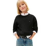 Tommy Hilfiger Cable Sweater Kg0kg08848 Pullover, Black (Black), 12 Anni Bambina