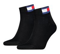Tommy Hilfiger Quarter, Calzini Unisex - Adulto, Nero, 35-38
