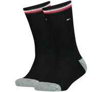 Tommy Hilfiger Crew, Calzini Unisex - Bambini e ragazzi, Nero, 35-38