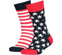 Tommy Hilfiger Classic, Calzini Unisex - Bambini e ragazzi, Navy/Red 816, 35-38 (Pacco da 2)