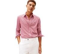 Tommy Hilfiger Camicia da Uomo Flex Poplin Big Gingham RF MW0MW41713 L/S Camicia, Rosso, M, Rosso (Rosso Medio/a Quadri), M