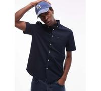 Tommy Hilfiger - Camicia a maniche corte in seersucker blu navy M