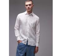 Tommy Hilfiger - Camicia a maniche lunghe bianca in lino-Bianco 46