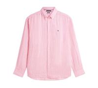 Tommy Hilfiger - Camicia a Righe in Lino Regular Fit - - Shirts - Uomo - Rosa - L