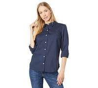 Tommy Hilfiger Solid Button Collared Shirt with Adjustable Sleeves Camicia Down, Sky Captain, XS Donna