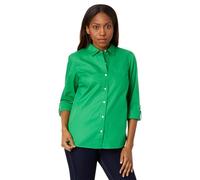 Tommy Hilfiger Camicia da Donna con Colletto a Maniche Lunghe con Bottoni e Tasca sul Petto, a Maniche Lunghe, con Colletto e Tasca sul Petto, Felce, XS